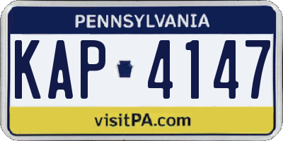 PA license plate KAP4147