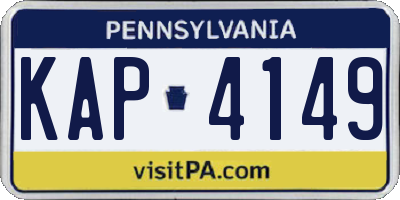 PA license plate KAP4149