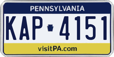 PA license plate KAP4151