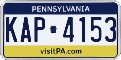 PA license plate KAP4153
