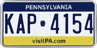 PA license plate KAP4154