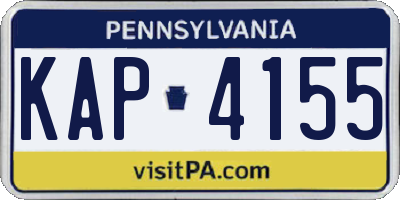 PA license plate KAP4155