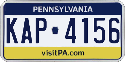 PA license plate KAP4156