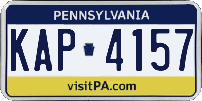PA license plate KAP4157