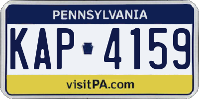 PA license plate KAP4159