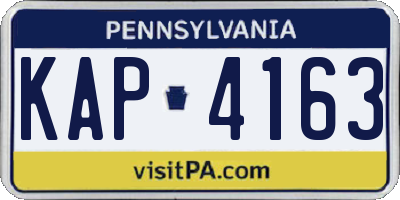 PA license plate KAP4163