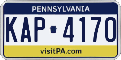 PA license plate KAP4170