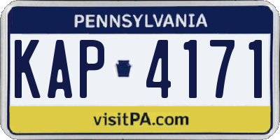 PA license plate KAP4171