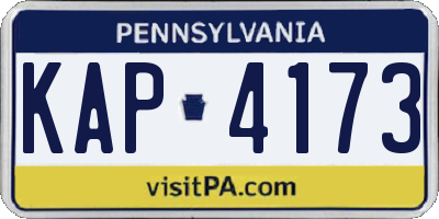 PA license plate KAP4173