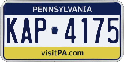 PA license plate KAP4175