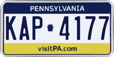 PA license plate KAP4177