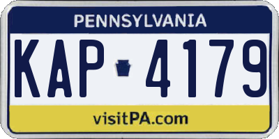 PA license plate KAP4179