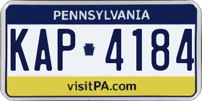 PA license plate KAP4184