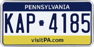 PA license plate KAP4185