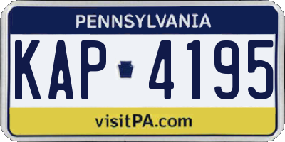 PA license plate KAP4195