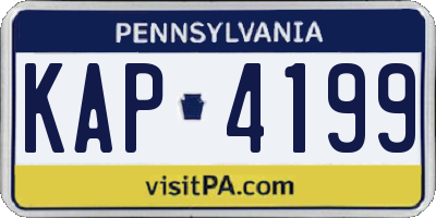 PA license plate KAP4199