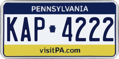 PA license plate KAP4222