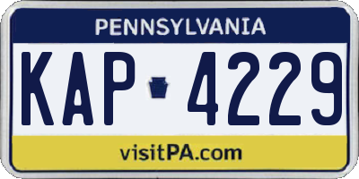 PA license plate KAP4229