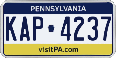 PA license plate KAP4237