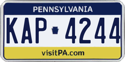 PA license plate KAP4244