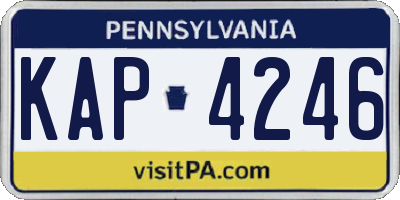 PA license plate KAP4246