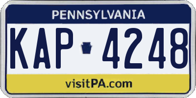 PA license plate KAP4248