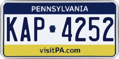 PA license plate KAP4252