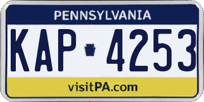 PA license plate KAP4253