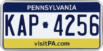 PA license plate KAP4256