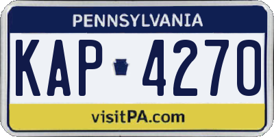 PA license plate KAP4270