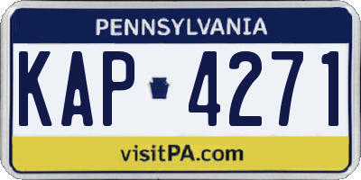PA license plate KAP4271