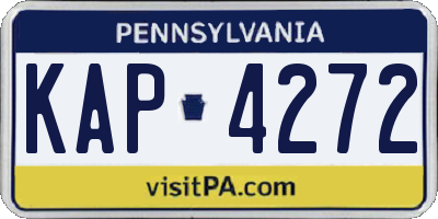 PA license plate KAP4272