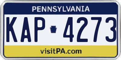 PA license plate KAP4273