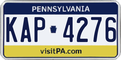 PA license plate KAP4276