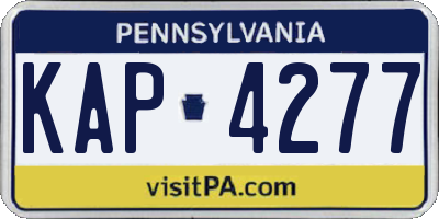 PA license plate KAP4277