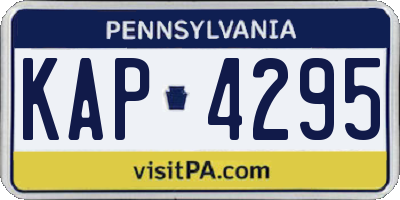 PA license plate KAP4295