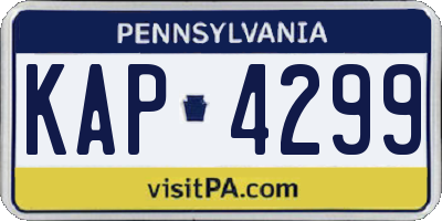 PA license plate KAP4299