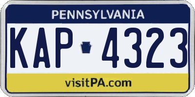 PA license plate KAP4323