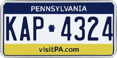 PA license plate KAP4324