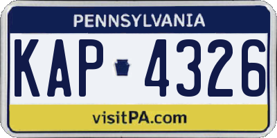PA license plate KAP4326