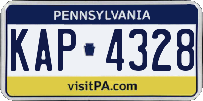 PA license plate KAP4328