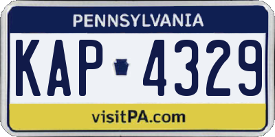 PA license plate KAP4329