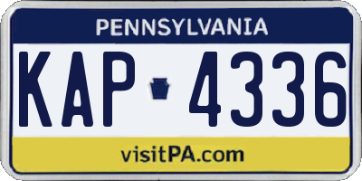 PA license plate KAP4336