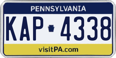 PA license plate KAP4338