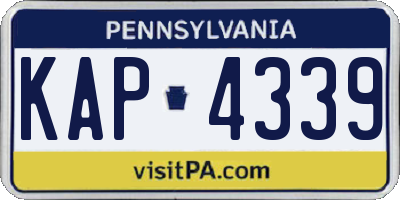 PA license plate KAP4339