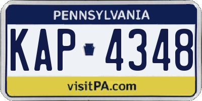 PA license plate KAP4348