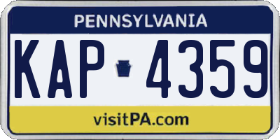PA license plate KAP4359