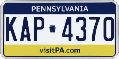 PA license plate KAP4370