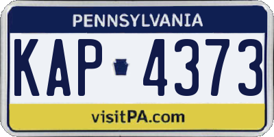 PA license plate KAP4373