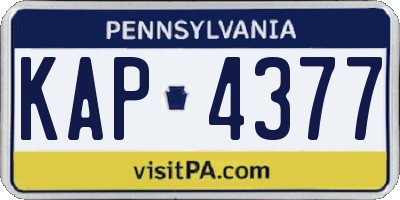 PA license plate KAP4377